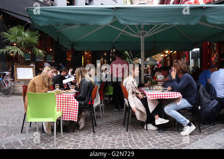 eating out in Antwerp, Belgium Stock Photo