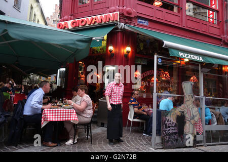 eating out in Antwerp, Belgium Stock Photo