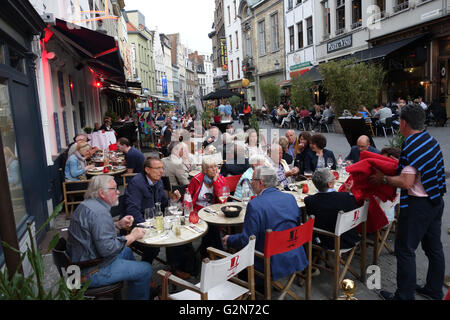 eating out in Antwerp, Belgium Stock Photo