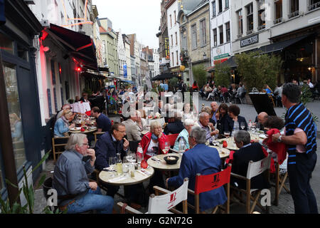 eating out in Antwerp, Belgium Stock Photo