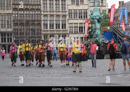 stag party in the centre of Antwerp, Belgium Stock Photo