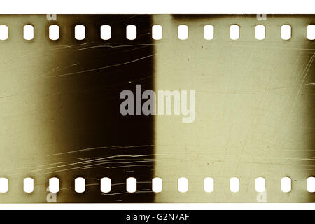 Blank yellow vibrant noisy film strip texture background Stock Photo