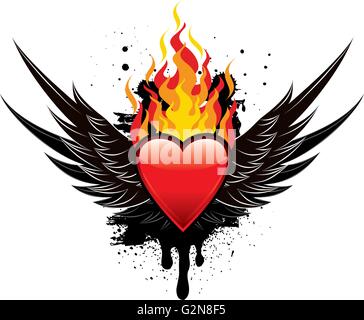 Heart With Wings Stock Vector Image & Art - Alamy