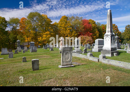 Rockingham Meeting House Cemetery in Rockingham, Vermont, USA. Stock Photo