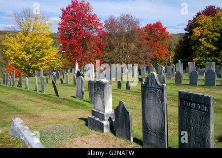 Rockingham Meeting House Cemetery in Rockingham, Vermont, USA. Stock Photo