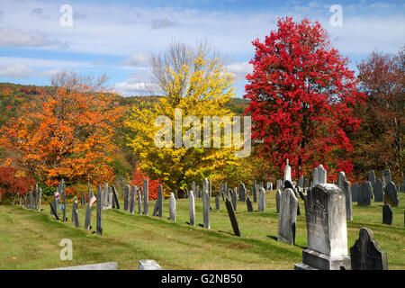Rockingham Meeting House Cemetery in Rockingham, Vermont, USA. Stock Photo