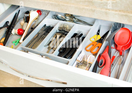 cutlery drawer Stock Photo