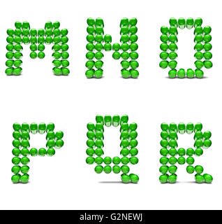 3D illustration of dot matrix alphabet Stock Photo