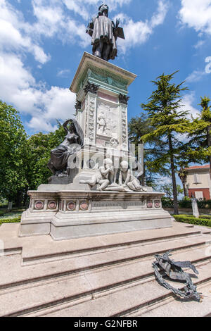 Statue of Raffael in Urbino in Italy Stock Photo