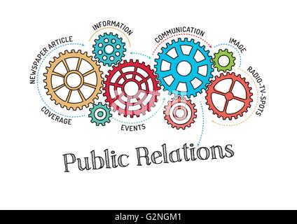 Gears and Public Relations Mechanism Stock Vector