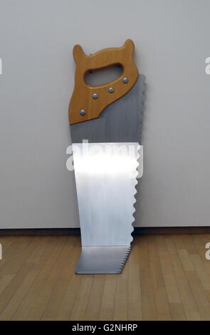 Claes Oldenburg (b. 1929), Saw - Hard Version II, 1970-1971 wood, aluminium. Stock Photo