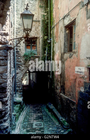 narrow alleys at Triora, Liguria Stock Photo