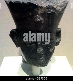 Bust of Amenemhat III, Pharaoh of Egypt between 1860-1814 BC. Circa 12th Dynasty. Made from Granodiorite. Stock Photo