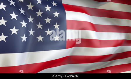 United States of America flag waving in the wind Stock Photo