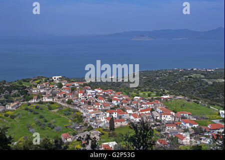 Panoramic view at Kounoupitsa village on Methana peninsula, in the Saronic gulf nearby Piraeus, Greece Stock Photo