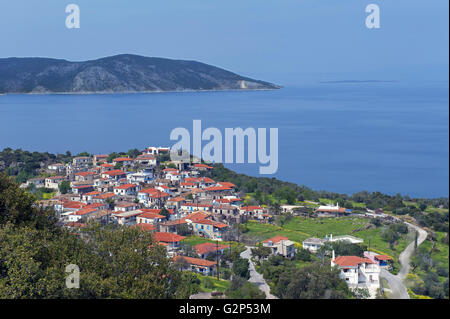 Panoramic view at Kounoupitsa village on Methana peninsula, in the Saronic gulf nearby Piraeus, Greece Stock Photo