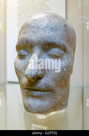 Plaster-of-Paris cast copy of Napoleon Bonaparte's death mask, British Museum, Bloomsbury, London, England, UK Stock Photo