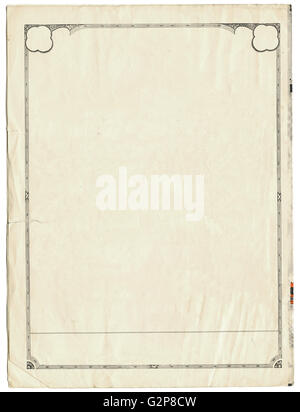 Vintage sheet of paper with an art deco border Stock Photo
