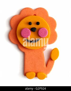 A lion made from colorful foam Stock Photo