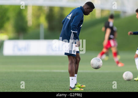 June 01, 2016: Vancouver Whitecaps 15-year-old rookie Alphonso Davies (67) warms up prior to the Amway Canadian Championship match between Vancouver Whitecaps and Ottawa Fury FC at TD Place Stadium in Ottawa, ON, Canada. Ottawa Fury FC won the first leg of the semifinal 2-0. Daniel Lea/CSM Stock Photo