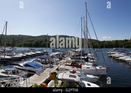 Lake Windermere  2nd June2016 UK Weather  .Bowness on Windermere busy with tourists for half term ,Marina at Bowness  Credit:  Gordon Shoosmith/Alamy Live News Stock Photo