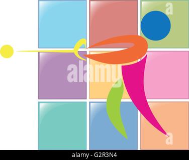 Sport icon for hammer throwing illustration Stock Vector