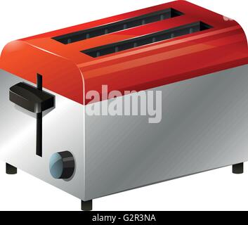 Toaster on white background illustration Stock Vector