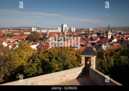 View from Zitadelle Petersberg Citadel across the town, Thüringer Wald, Erfurt, Thuringia, Germany Stock Photo