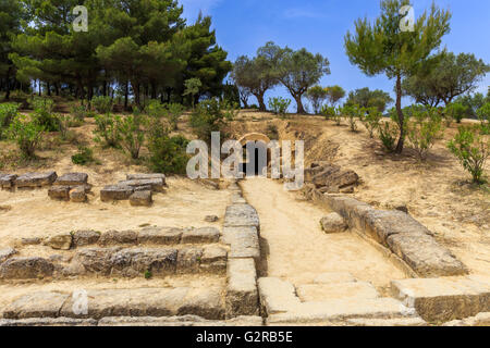 ruins of stadium and entrance gate in Ancient Nemea Stock Photo