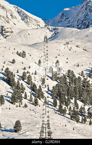 Chair lift at Kuhtai in Austria. Stock Photo