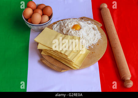 the basic ingredients of lasagna Stock Photo