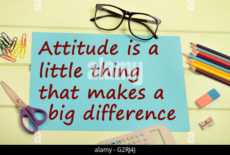 Text Attitude is a little thing that you makes a big difference on paper Stock Photo