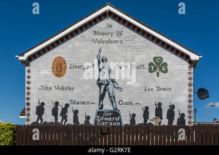 Sir Edward Carson mural in Loyalist Monkstown Estate near Newtownabbey, County Antrim. Stock Photo