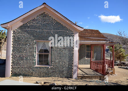 Bottle house in Rhyolite, Nevada, USA. Stock Photo