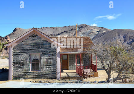 Bottle house in Rhyolite, Nevada, USA. Stock Photo