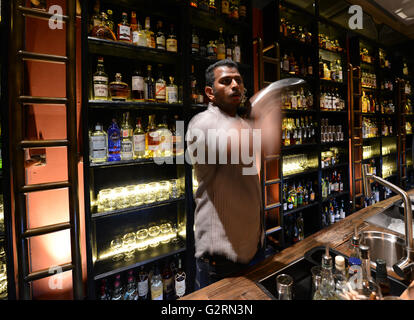 The 28 Hong Kong street cocktail bar in Singapore. Stock Photo