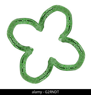 Horseshoes forming a clover leaf as a symbol for good luck Stock Photo