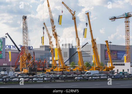 Liebherr technology exhibition, Crocus City, Moscow, Russia Stock Photo