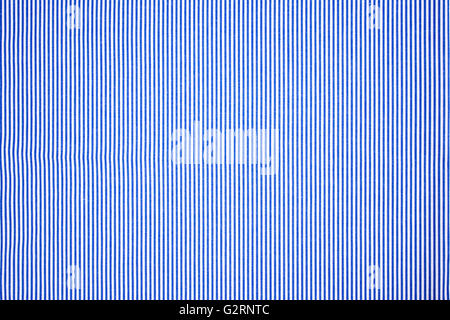Blue and white stripes fabric closeup Stock Photo
