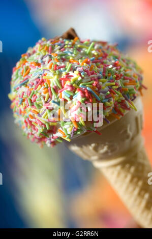 99 Ice cream cone with sprinkles Stock Photo