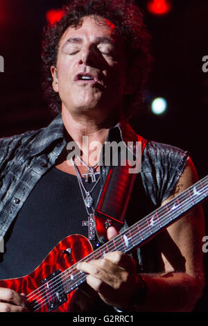 Rho Italy. 21th June 2011. The American rock band JOURNEY performs live on stage at Arena Fiera di Milano Stock Photo