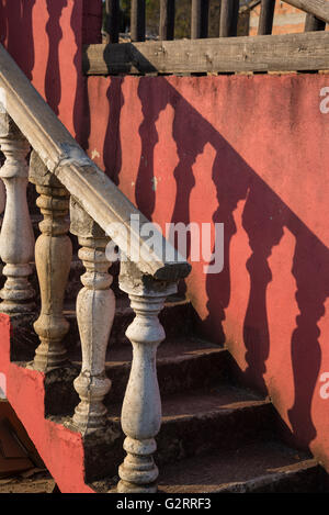 Balustrade with shadows Stock Photo