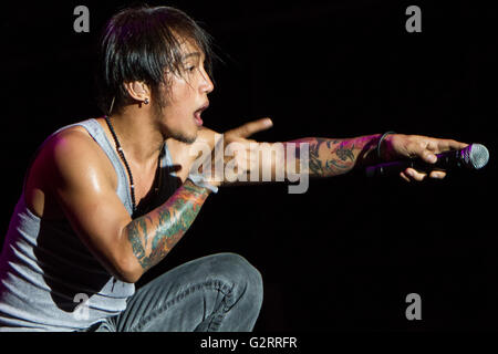 Rho Italy. 21th June 2011. The American rock band JOURNEY performs live on stage at Arena Fiera di Milano Stock Photo