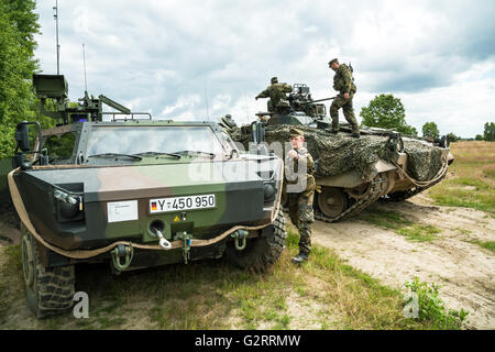 Gardelegen, Germany, Panzer grenadiers on the military training Altmark Stock Photo