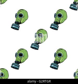 Gas mask seamless vector pattern Stock Vector