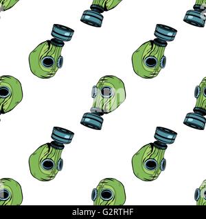 Gas mask seamless vector pattern Stock Vector