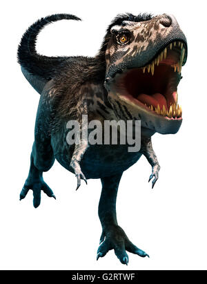 Trex Dinosaur Tyrannosaurus Rex Reptile Running Prehistoric Jurassic Animal  In Deserted Nature Environment 3d Rendering Stock Photo - Download Image  Now - iStock