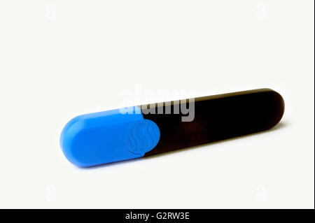 Highlighters blue on white background Stock Photo