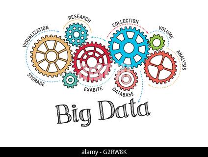 Gears and Big Data Mechanism Stock Vector