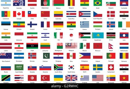 Flags of the world. Collection world Flags of sovereign states ...